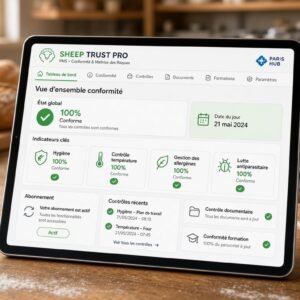 Abonnement SHEEP TRUST PRO BOULANGERIE by PARIS HUB — Logiciel Traçabilité & Suivi PMS | HACCP, DLC, Lots, Allergènes, Étiquetage | Boulangerie Pâtisserie Traiteur